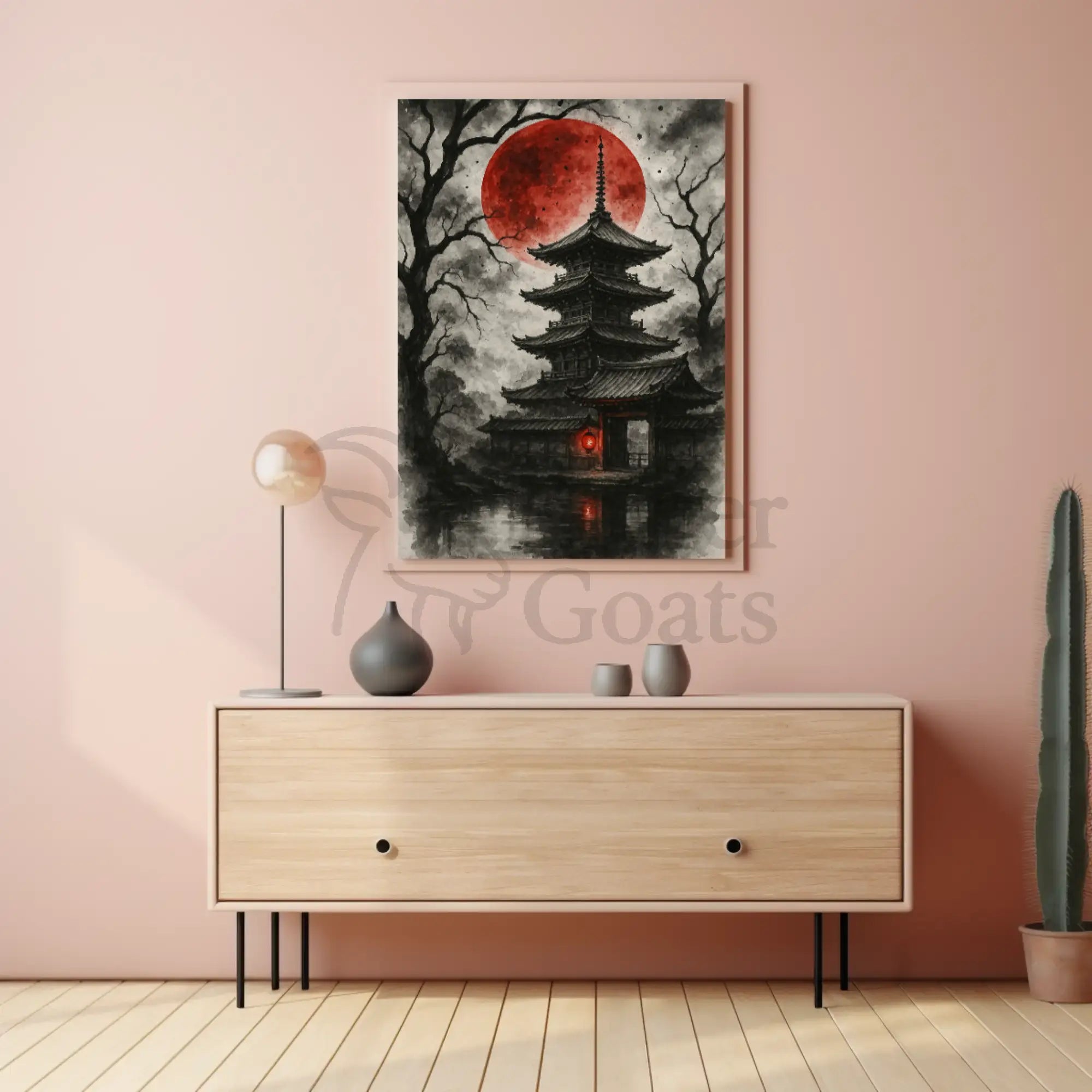 Mystical Japanese Pagoda Scene Cultural Heritage Poster PosterGoat