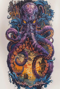 Mystical Kraken Fantasy Adventure Artistic Poster PosterGoat