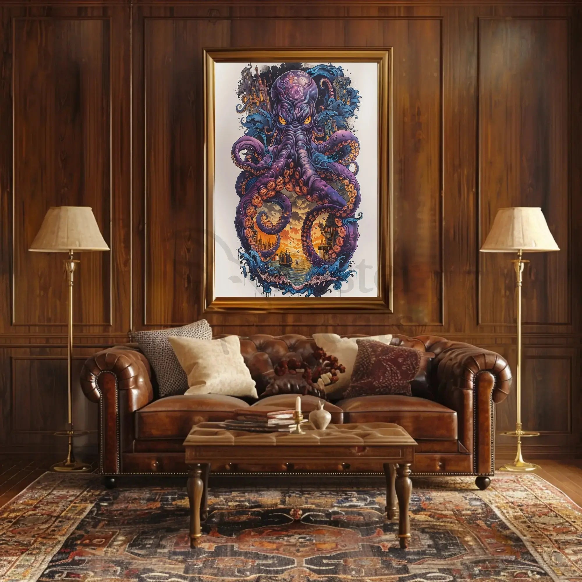Mystical Kraken Fantasy Adventure Artistic Poster PosterGoat