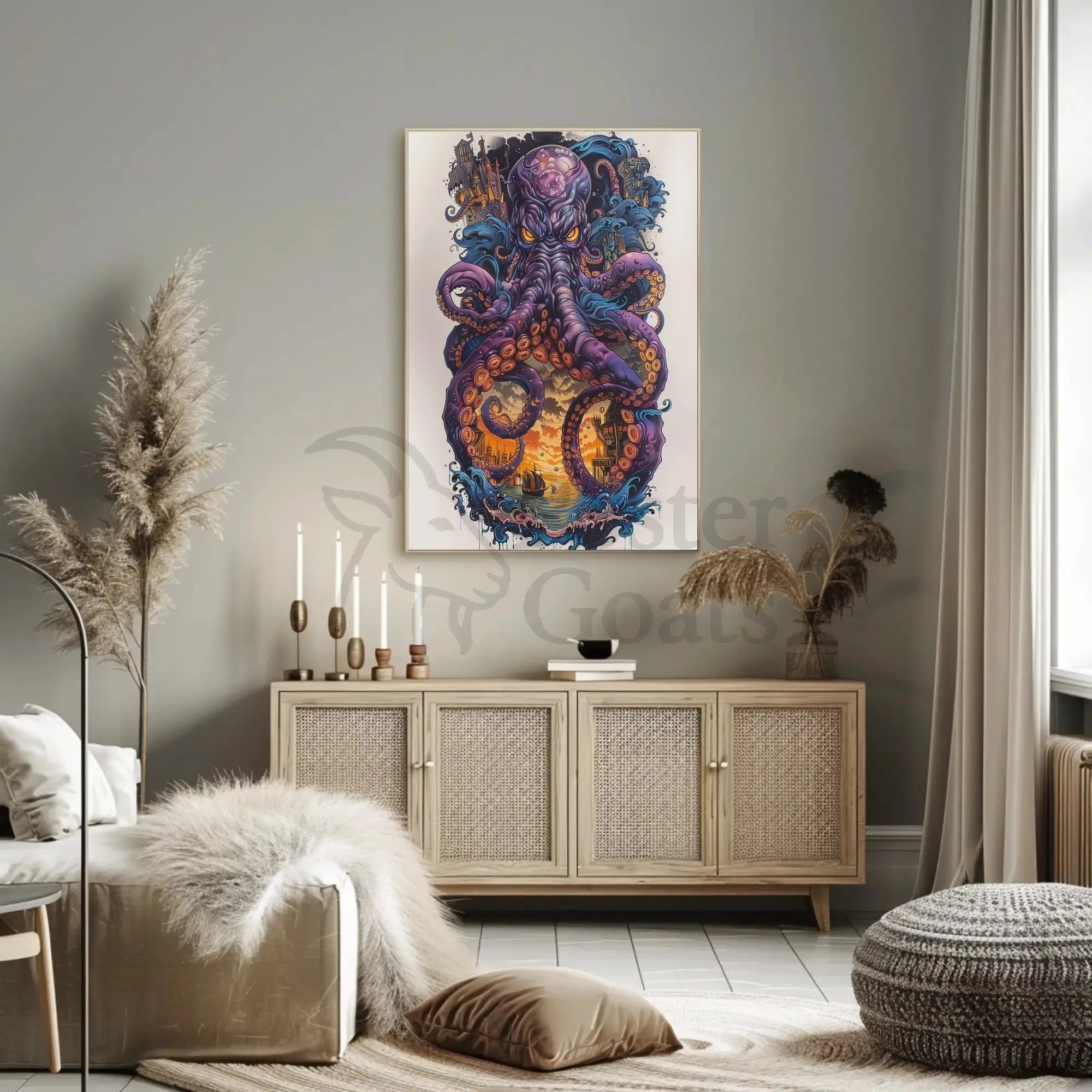 Mystical Kraken Fantasy Adventure Artistic Poster PosterGoat