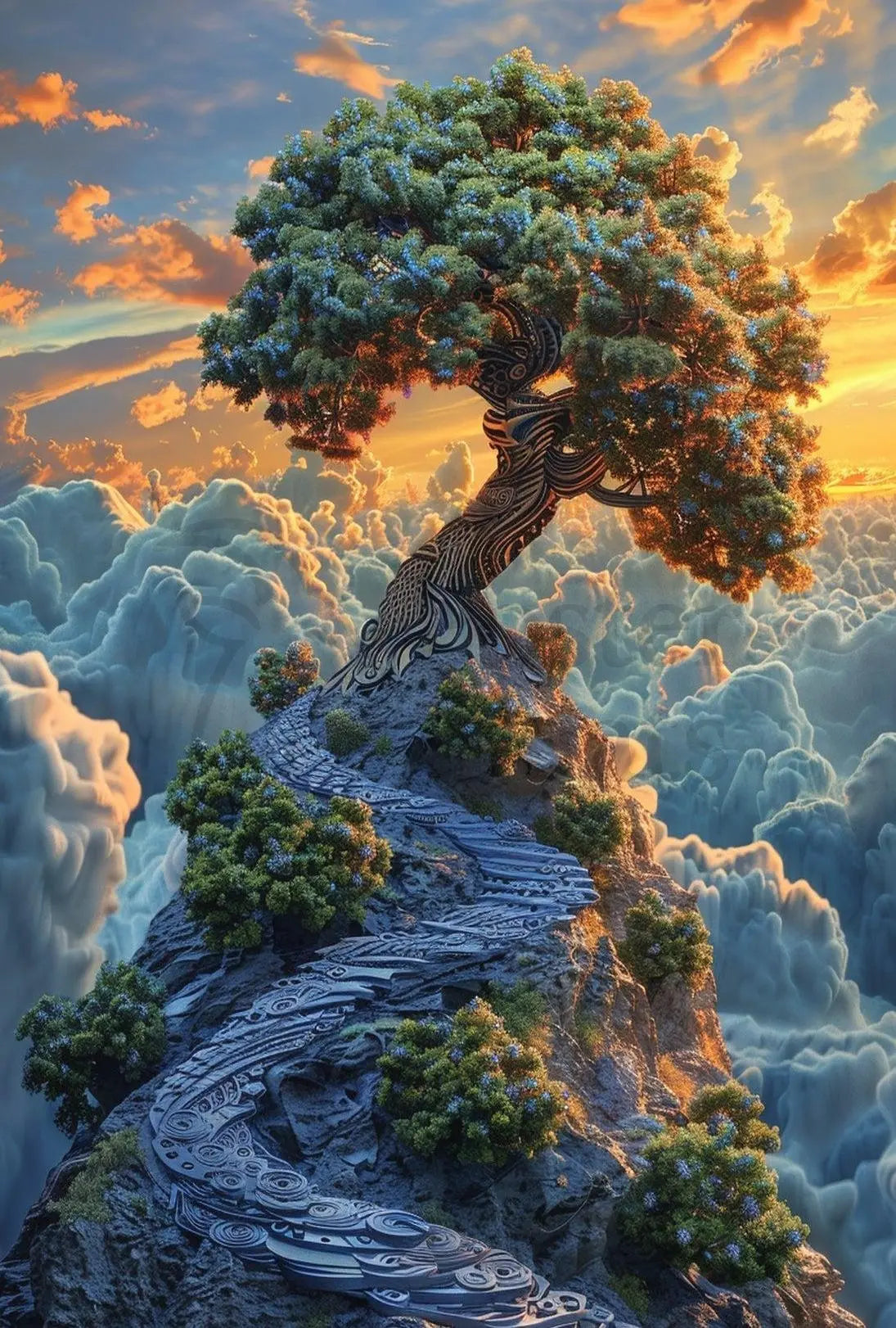 Mystical Landscape Surrealism Art Print Abstract Poster PosterGoat