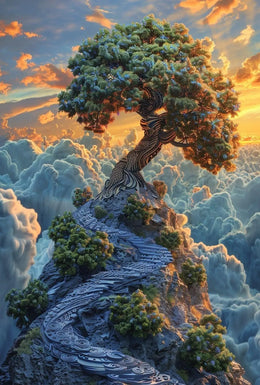 Mystical Landscape Surrealism Art Print Abstract Poster PosterGoat