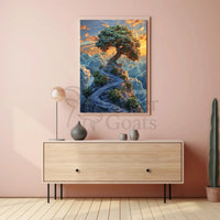 Mystical Landscape Surrealism Art Print Abstract Poster PosterGoat