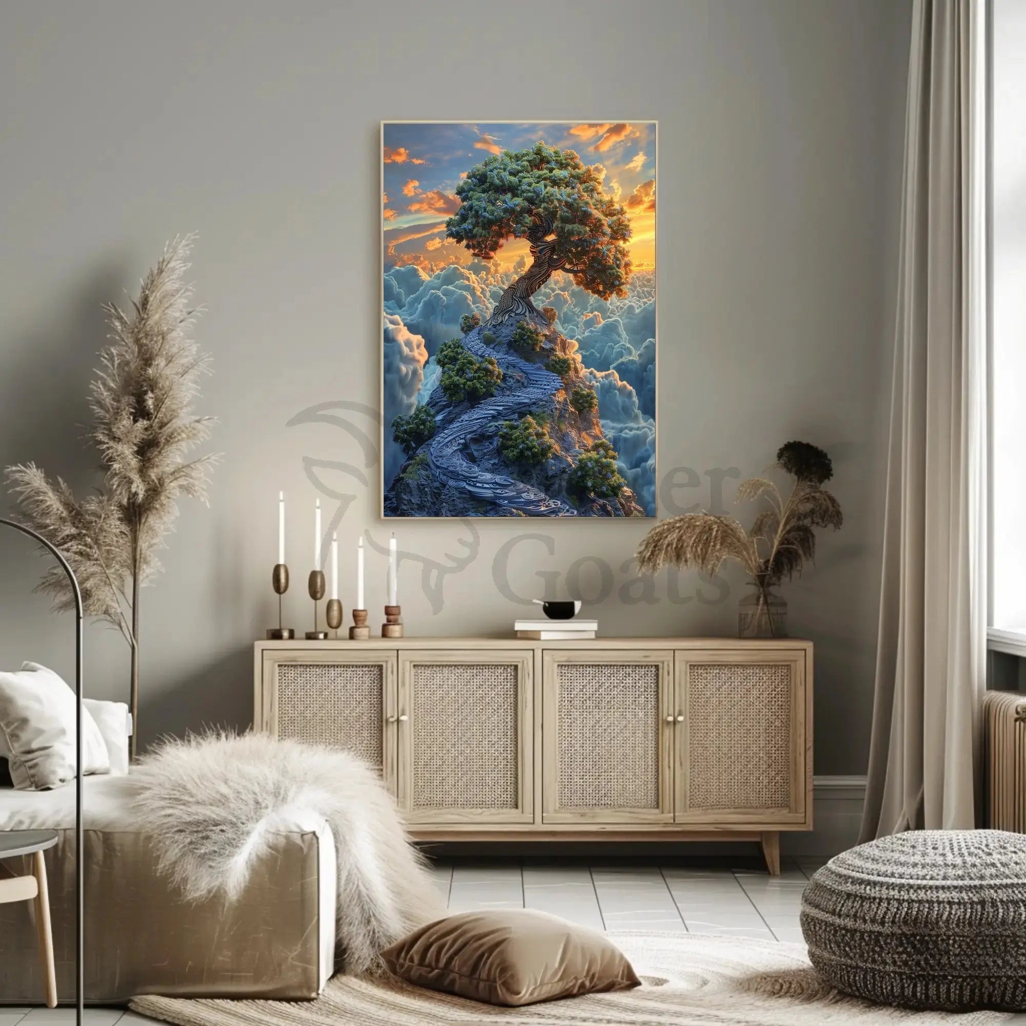 Mystical Landscape Surrealism Art Print Abstract Poster PosterGoat