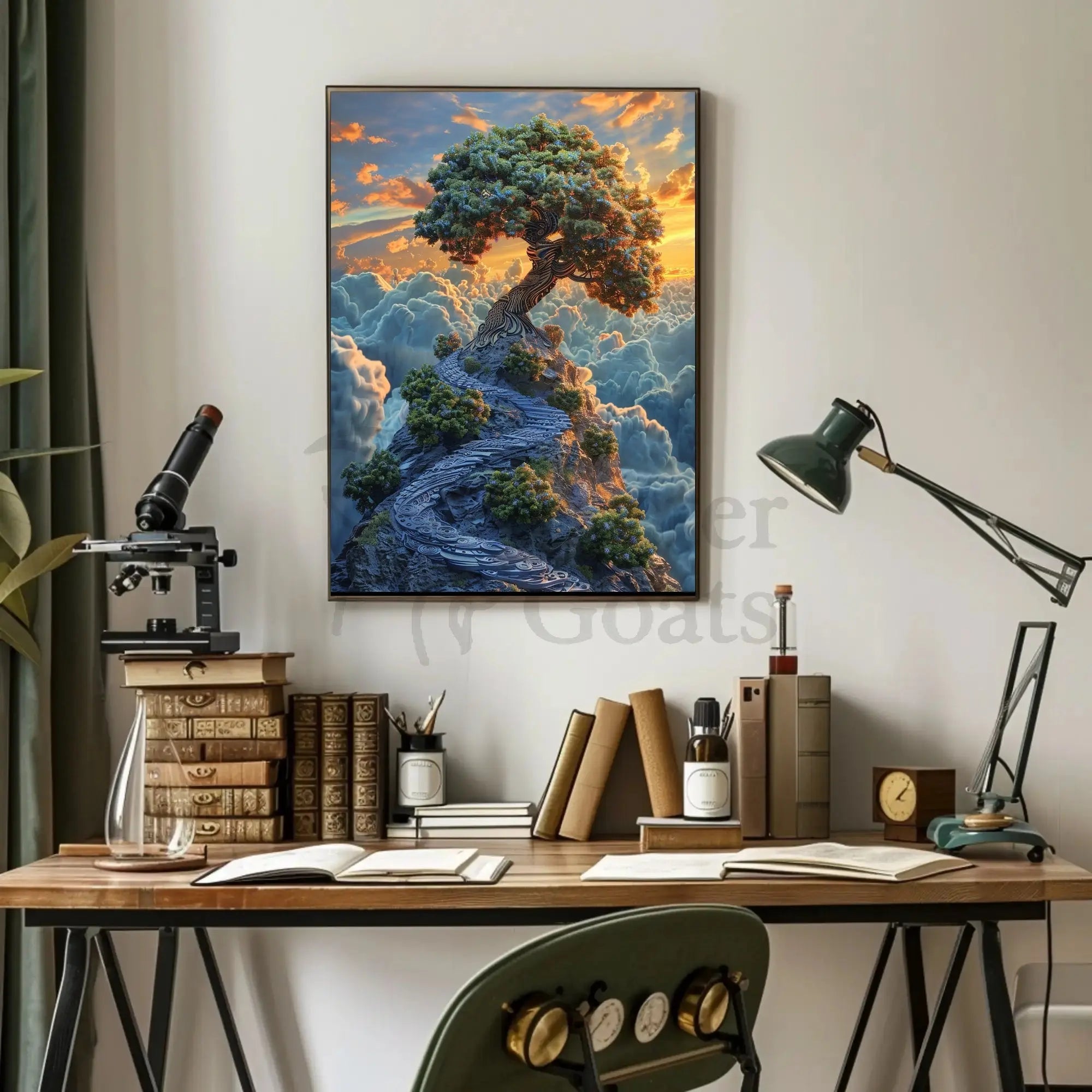 Mystical Landscape Surrealism Art Print Abstract Poster PosterGoat