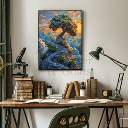 Mystical Landscape Surrealism Art Print Abstract Poster PosterGoat
