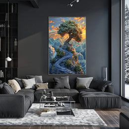 Mystical Landscape Surrealism Art Print Abstract Poster PosterGoat