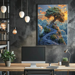 Mystical Landscape Surrealism Art Print Abstract Poster PosterGoat