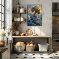 Mystical Landscape Surrealism Art Print Abstract Poster PosterGoat