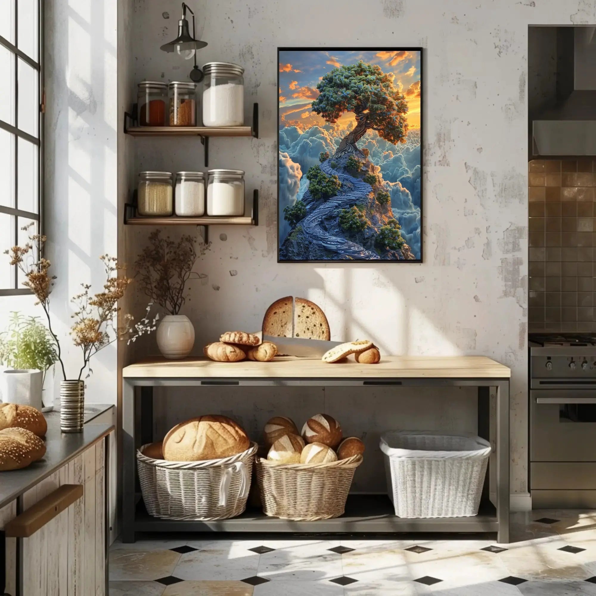 Mystical Landscape Surrealism Art Print Abstract Poster PosterGoat