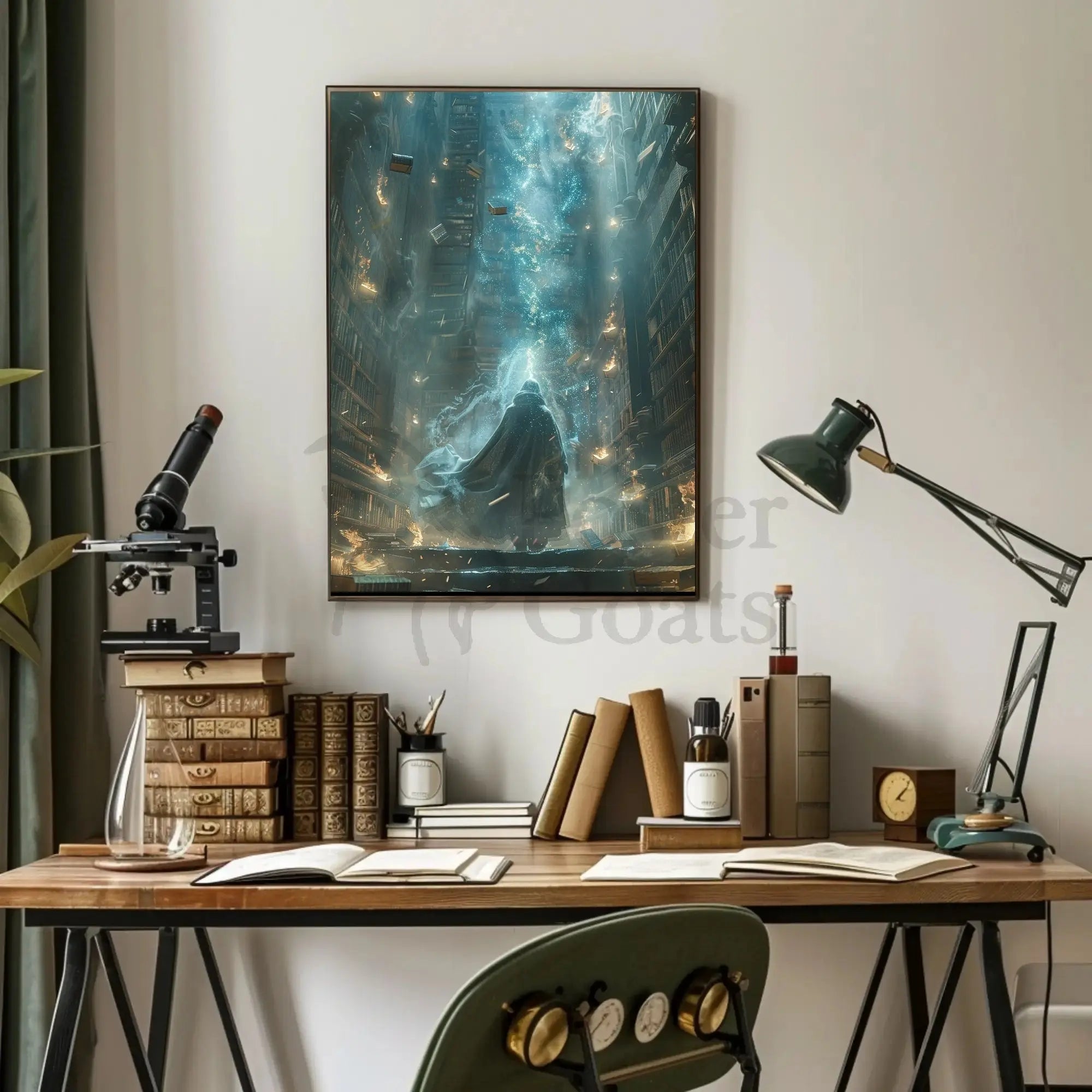 Mystical Library Magic Fantasy Artistic Poster PosterGoat