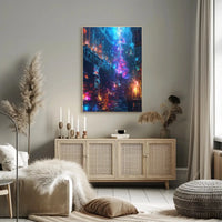 Mystical Library Scene: Fantasy and Realism Artistic Poster PosterGoat