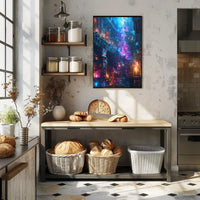 Mystical Library Scene: Fantasy and Realism Artistic Poster PosterGoat