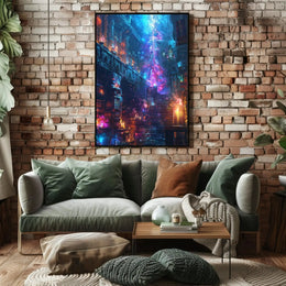 Mystical Library Scene: Fantasy and Realism Artistic Poster PosterGoat