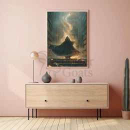 Mystical Library Wizardry: A Fantasy Artistic Poster PosterGoat