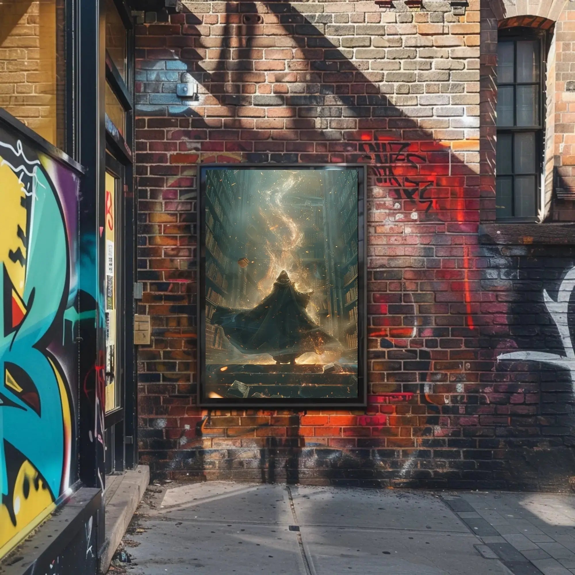 Mystical Library Wizardry: A Fantasy Artistic Poster PosterGoat