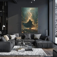 Mystical Library Wizardry: A Fantasy Artistic Poster PosterGoat