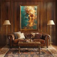 Mystical Metallic Skull with Smoke Artistic Poster PosterGoat