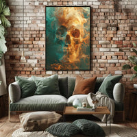 Mystical Metallic Skull with Smoke Artistic Poster PosterGoat