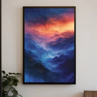 Mystical Mountain Landscape Modern Artistic Poster PosterGoat