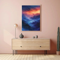 Mystical Mountain Landscape Modern Artistic Poster PosterGoat