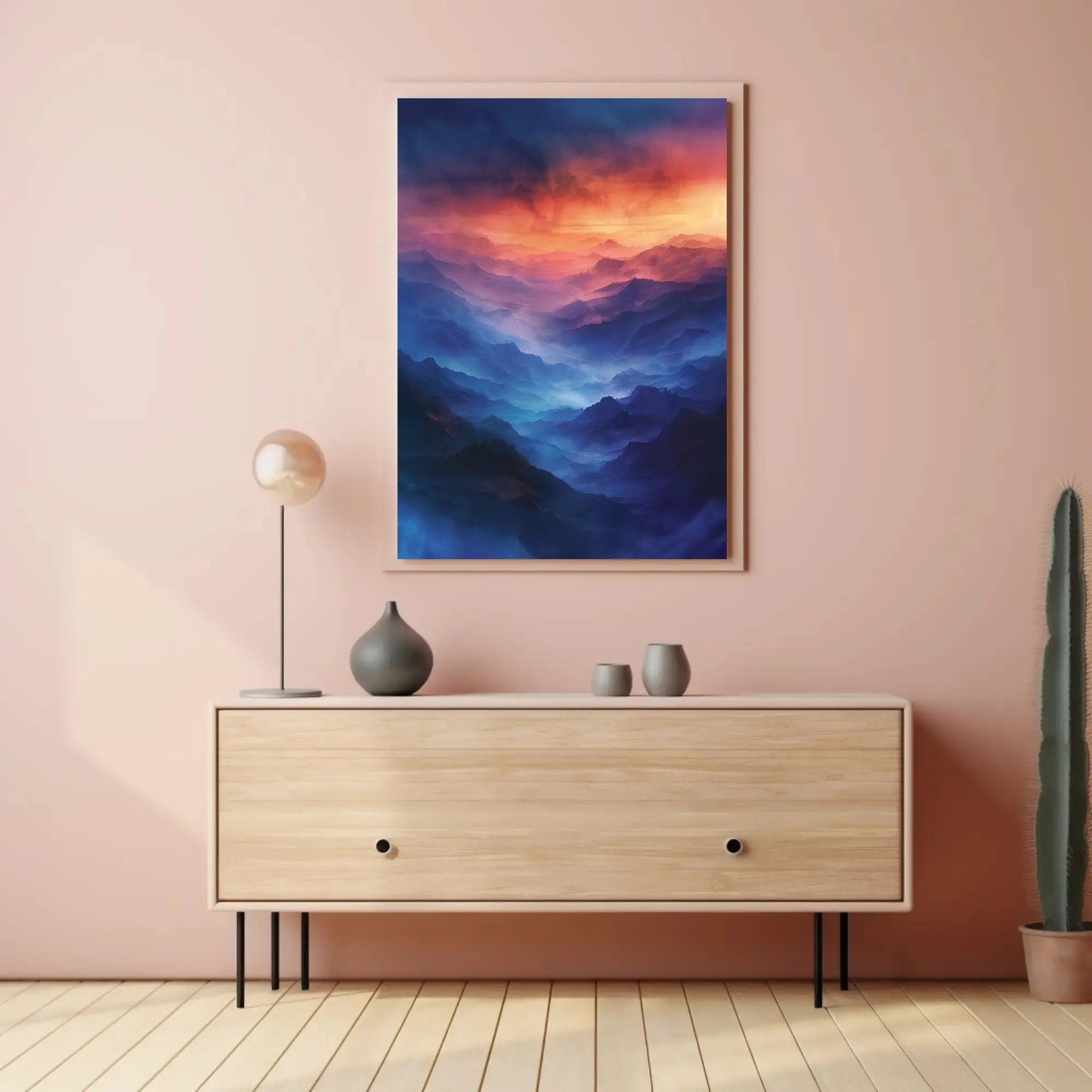 Mystical Mountain Landscape Modern Artistic Poster PosterGoat
