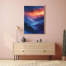 Mystical Mountain Landscape Modern Artistic Poster PosterGoat