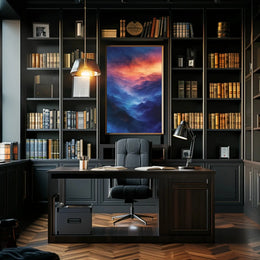 Mystical Mountain Landscape Modern Artistic Poster PosterGoat