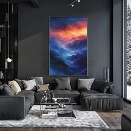 Mystical Mountain Landscape Modern Artistic Poster PosterGoat