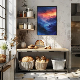 Mystical Mountain Landscape Modern Artistic Poster PosterGoat