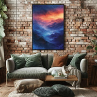 Mystical Mountain Landscape Modern Artistic Poster PosterGoat