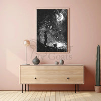 Mystical Nighttime Reflection Artistic Poster PosterGoat