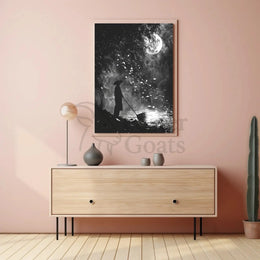 Mystical Nighttime Reflection Artistic Poster PosterGoat
