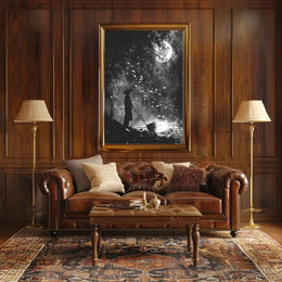 Mystical Nighttime Reflection Artistic Poster PosterGoat