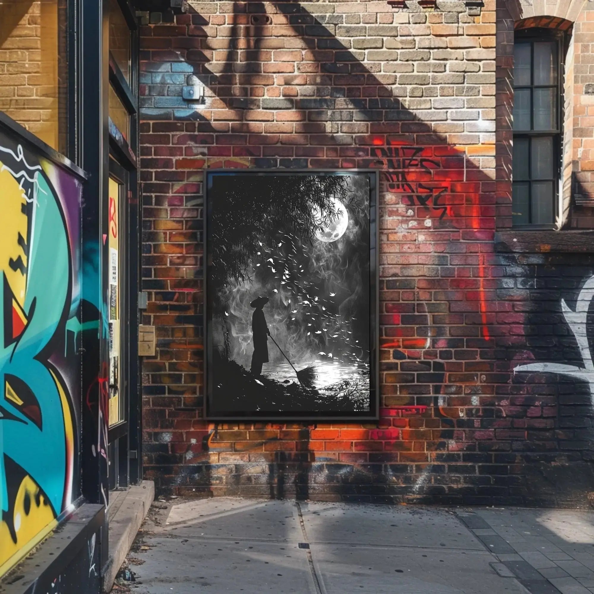 Mystical Nighttime Reflection Artistic Poster PosterGoat