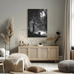 Mystical Nighttime Reflection Artistic Poster PosterGoat