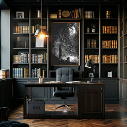 Mystical Nighttime Reflection Artistic Poster PosterGoat