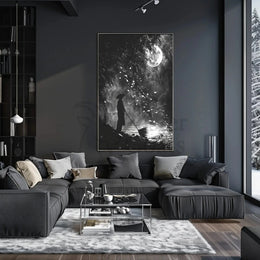 Mystical Nighttime Reflection Artistic Poster PosterGoat