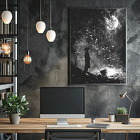 Mystical Nighttime Reflection Artistic Poster PosterGoat