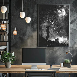 Mystical Nighttime Reflection Artistic Poster PosterGoat