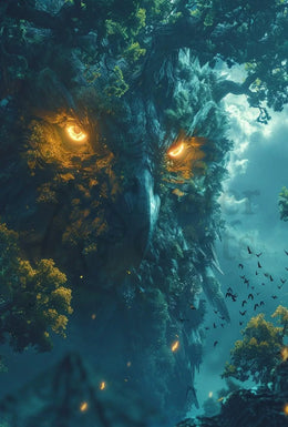 Mystical Owl Forest Guardian Fantasy Art Poster PosterGoat