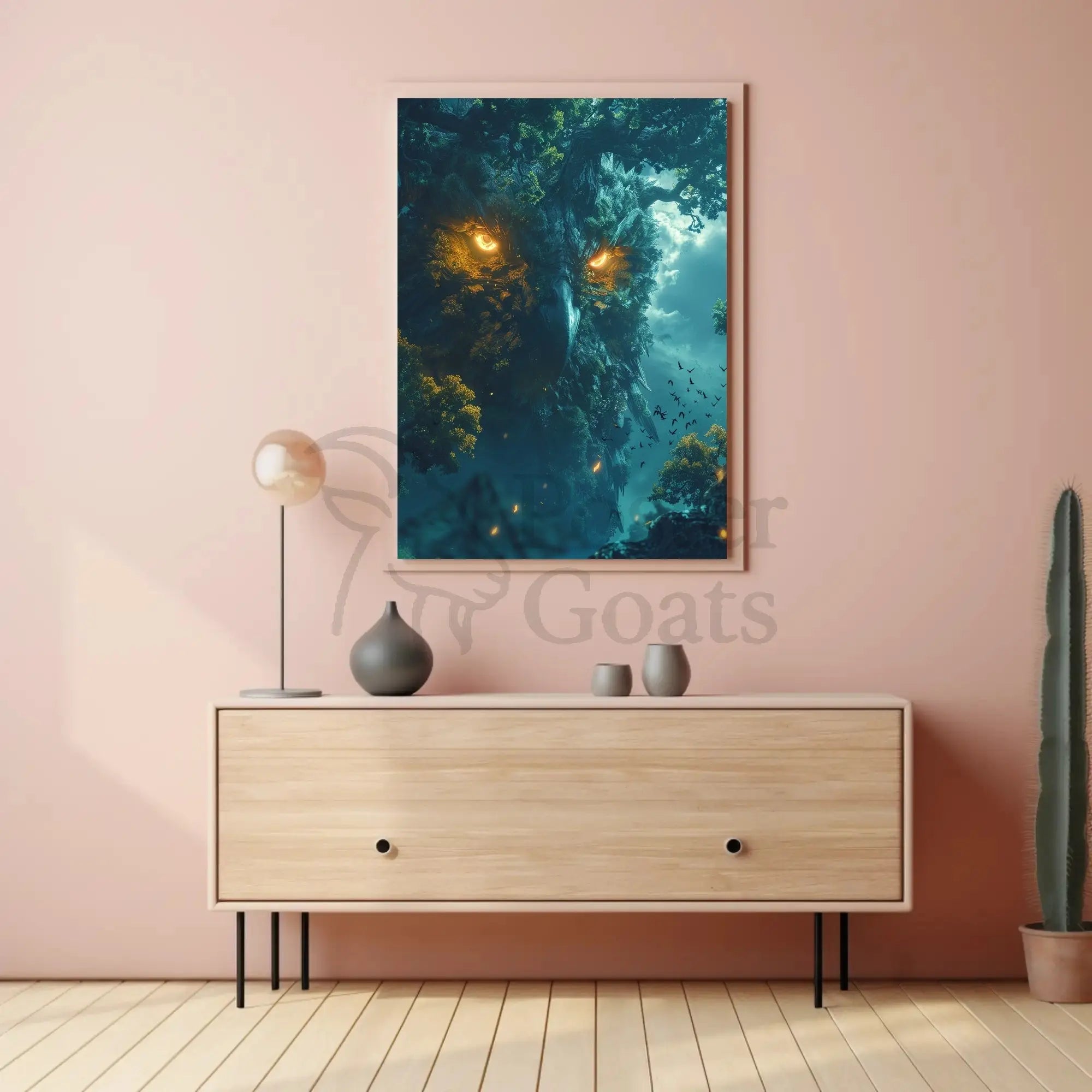 Mystical Owl Forest Guardian Fantasy Art Poster PosterGoat