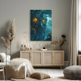 Mystical Owl Forest Guardian Fantasy Art Poster PosterGoat