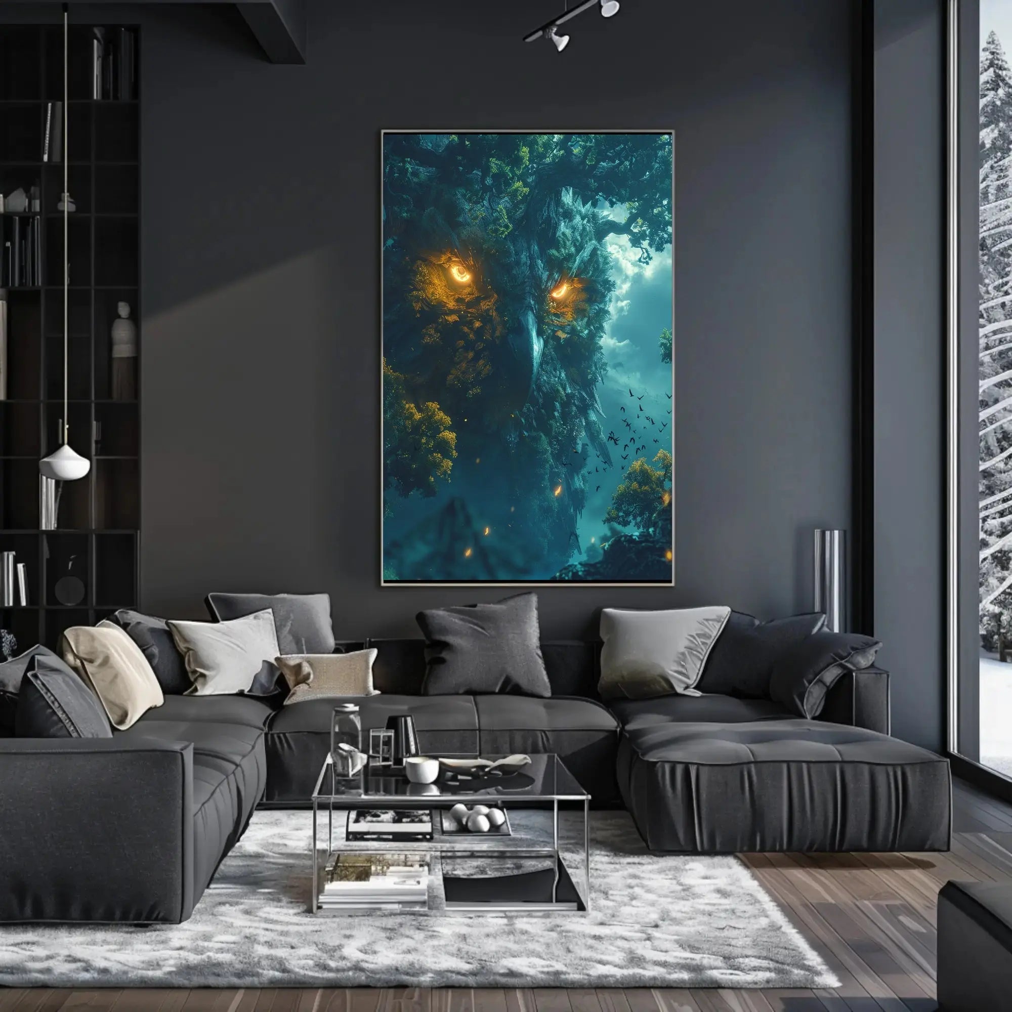 Mystical Owl Forest Guardian Fantasy Art Poster PosterGoat
