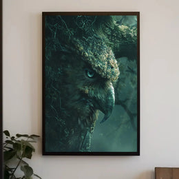 Mystical Owl Forest Scene: Artistic Animal Poster PosterGoat