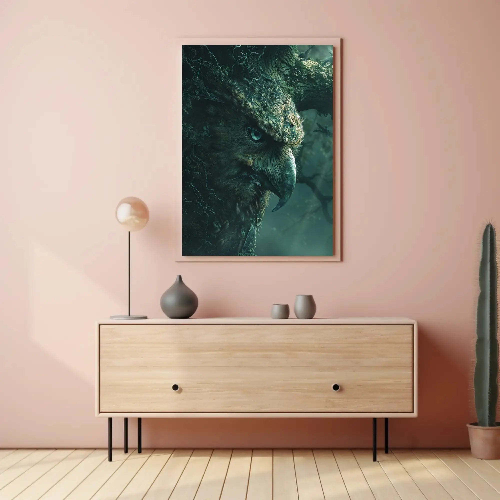 Mystical Owl Forest Scene: Artistic Animal Poster PosterGoat