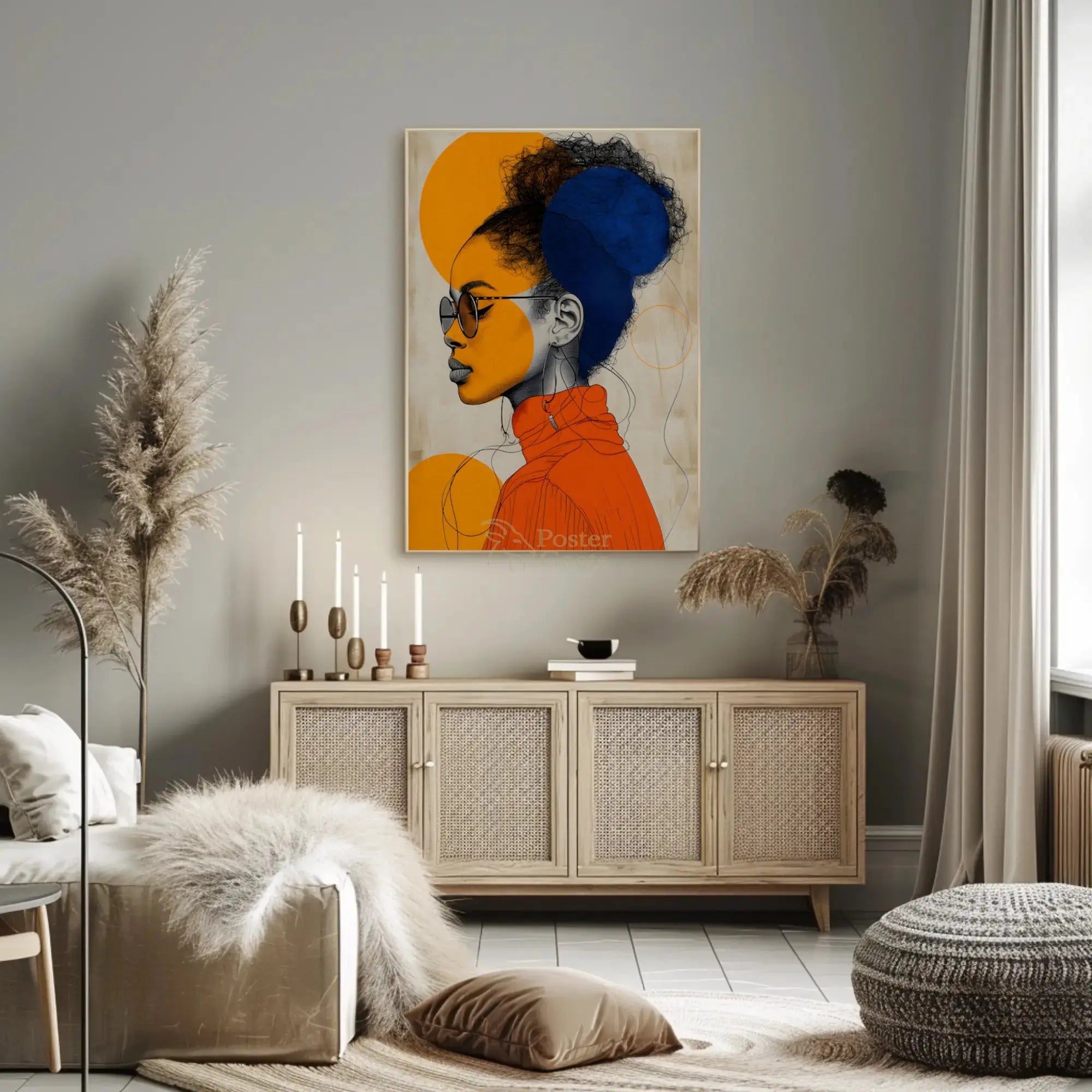 Mystical Portrait of Woman with Cultural Flair Heritage Poster PosterGoat