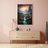 Mystical Realm Fantasy Landscape Artistic Poster PosterGoat