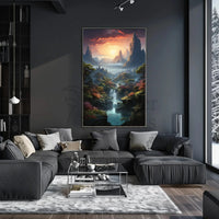 Mystical Realm Fantasy Landscape Artistic Poster PosterGoat