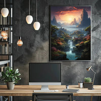 Mystical Realm Fantasy Landscape Artistic Poster PosterGoat